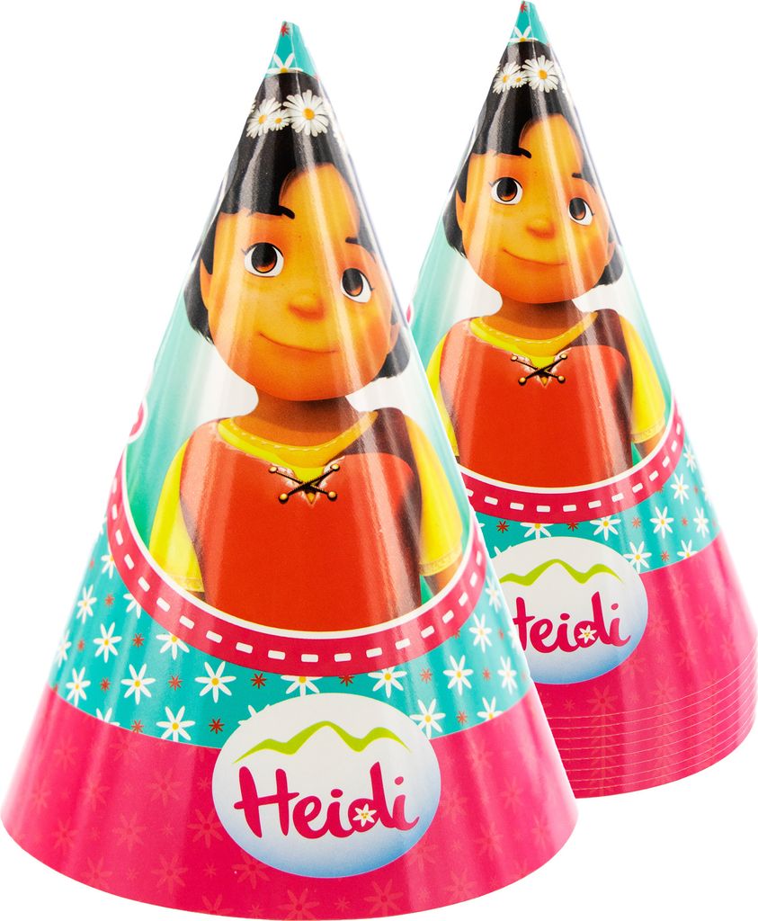 Heidi Partyhüte, 10 Stück, runde Papphütchen aus Produktbild 