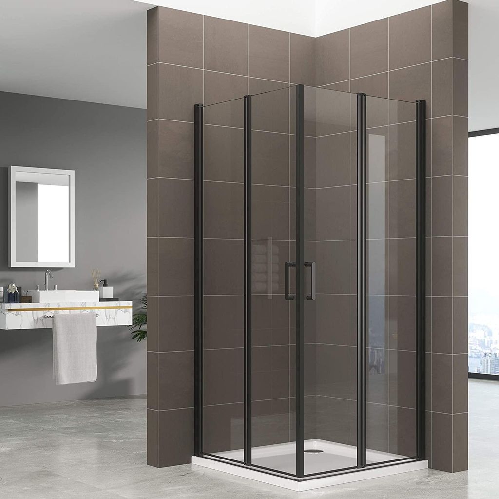 i-flair Falttür Duschkabine 90x95x190 cm aus durchsichtigem 6 mm Sicherheitsglas - DK61