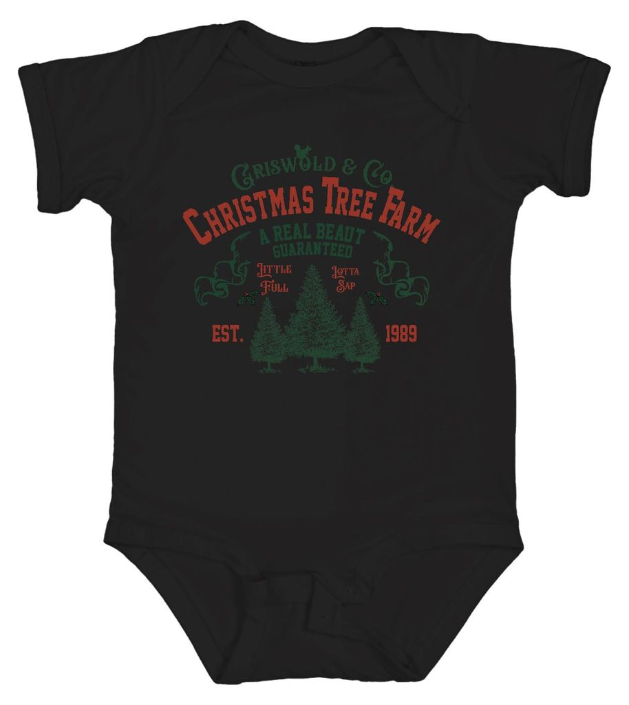 Christmas Tree Farm Griswold Co Weihnachtsbaum Weihnachten Unisex Baby Body, Schwarz, 0/3