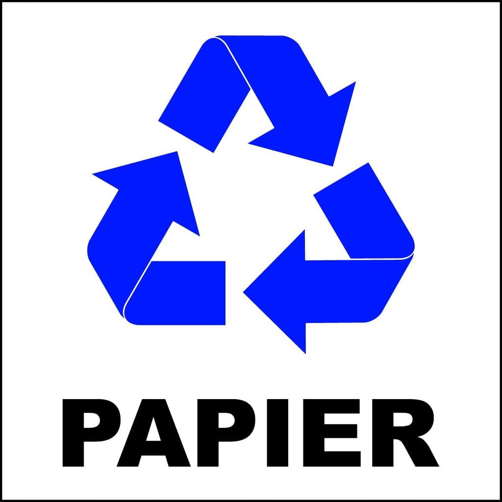 Aufkleber Korb Zeichen Mülltrennung PAPIER 25X25