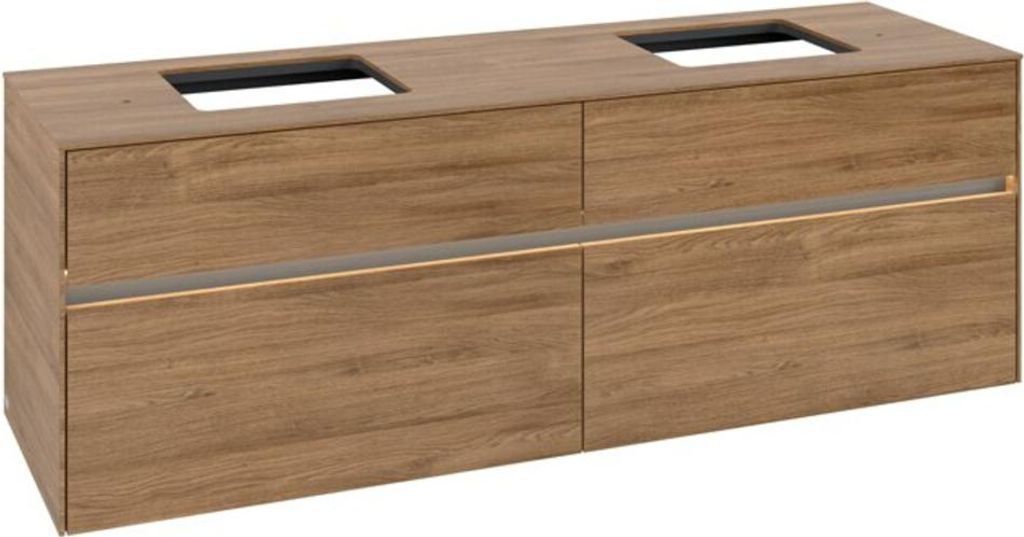 V&B Waschtischunterschrank Collaro 160x54,8x50cm, f 2 WT, LED 12W, Kan Oa