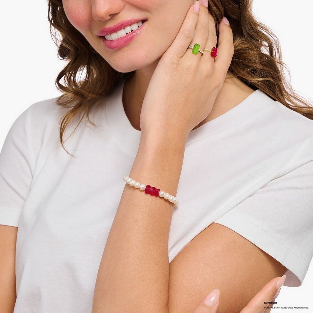 Thomas Sabo A2154-017-10-L15 Goldbären Perlenarmband rot 15 Produktbild 2