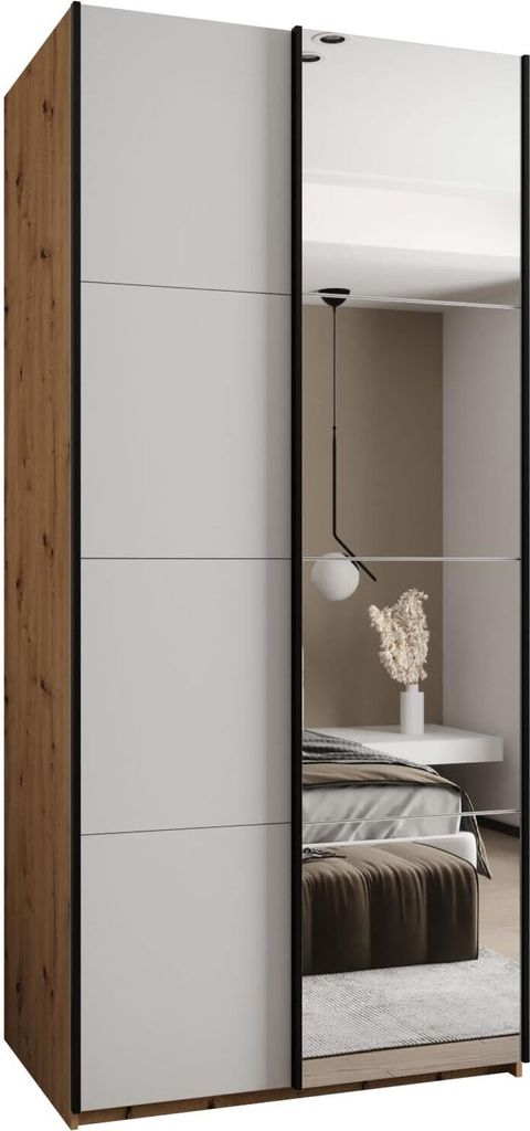 MEBLE KRYSPOL LUX 3 Schrank - 245,5x120x64cm - Artisan, Weiß, Schwarz