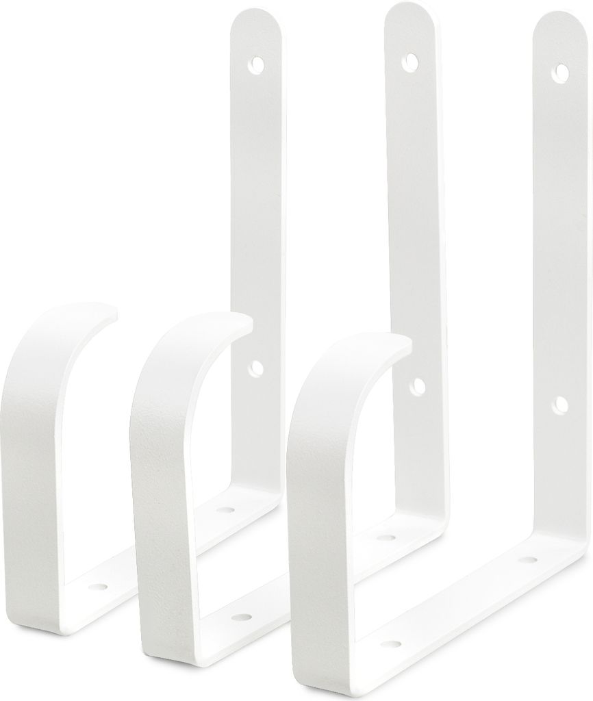 Rikmani Regalträger Metall Regalhalterung Wandträger Regalhalter für Wandregal FLY weiss, 3 Stück