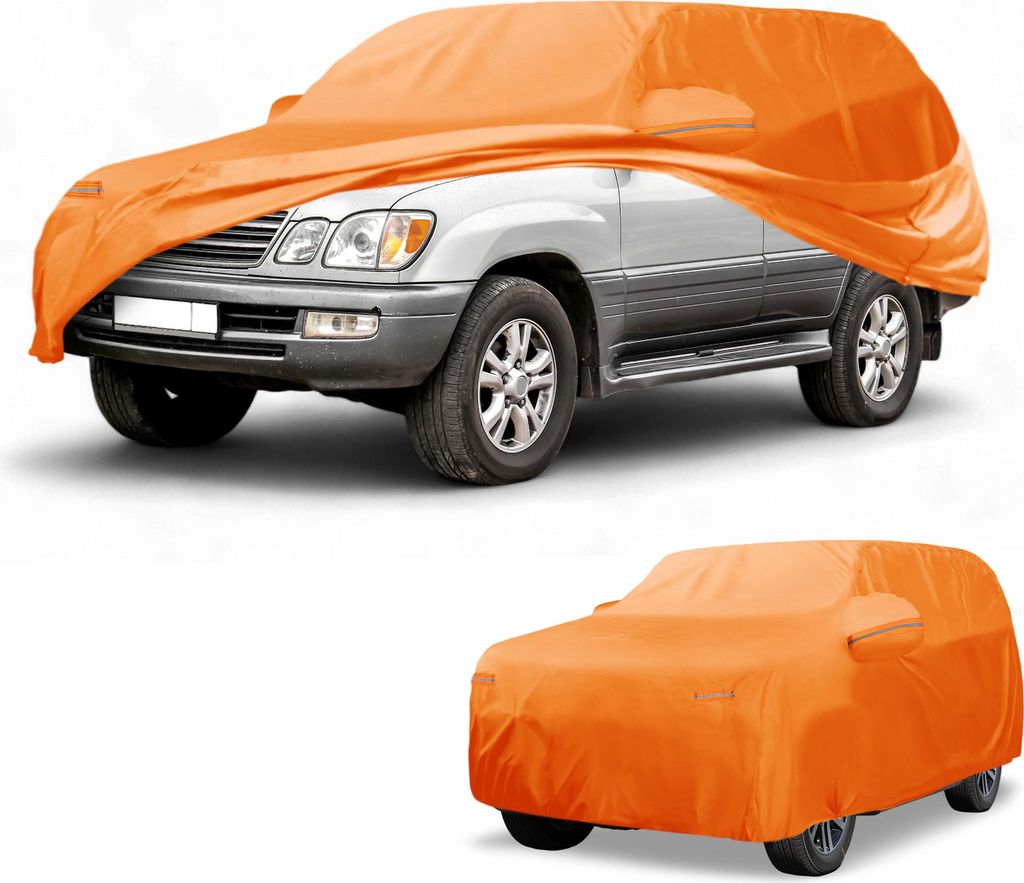 Autoabdeckung Wasserdicht Alle Wetter Automobil Au?en Anti-UV Sonne Regen Schutz Vollst?ndige Au?enabdeckung fš¹r Lexus LX 210D-PU Orange mit Ref...
