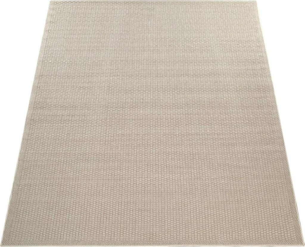 Outdoor Teppich Natur Balkon, Terrasse schmutzabweisend Beige Rechteckig 120x160 | 100% Polypropylen, Rücken aus Polypropylen | pflegeleicht