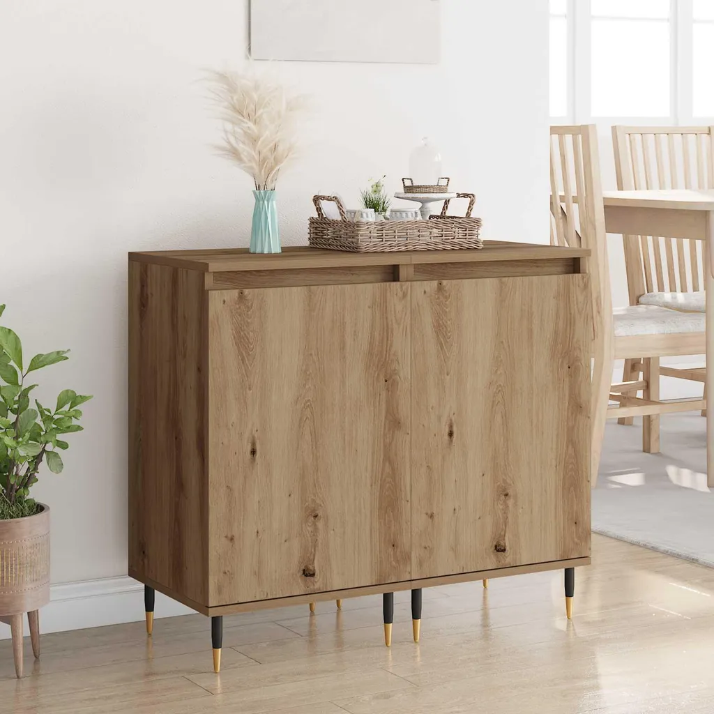 Arreda con vidaXL: Set 2 Credenze Rovere Artigianale 40x35x70cm