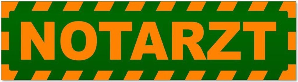Kiwistar - Autoaufkleber - Orange - Grün - 30 x 8 cm - Notarzt gestreift - Hinweis Aufkleber Sticker für Auto, Kfz, Fahrrad, PKW, LKW