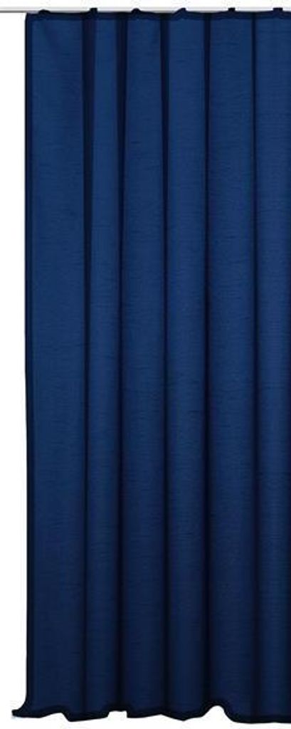 Vorhang blau Kräuselband 140x245 cm Seidenglanz halbtransparent Dekoschal Gardine