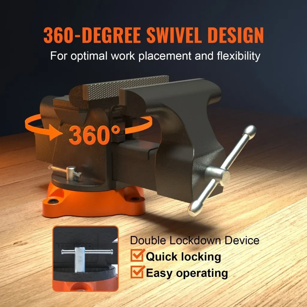 Étau de table avec enclume pivotant à 360° pour bricolage et forge