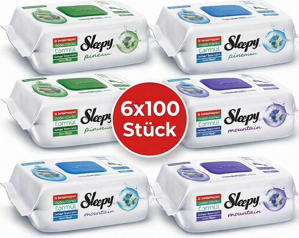 Sleepy Oberflächenreinigungstücher 6x100 MIX-SET NEUE Sorten