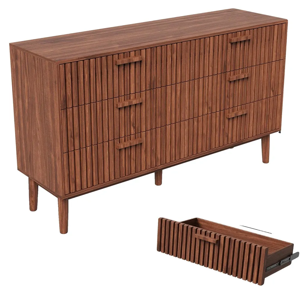 Commode minimaliste D-Braun, 6 tiroirs de rangement haute capacité