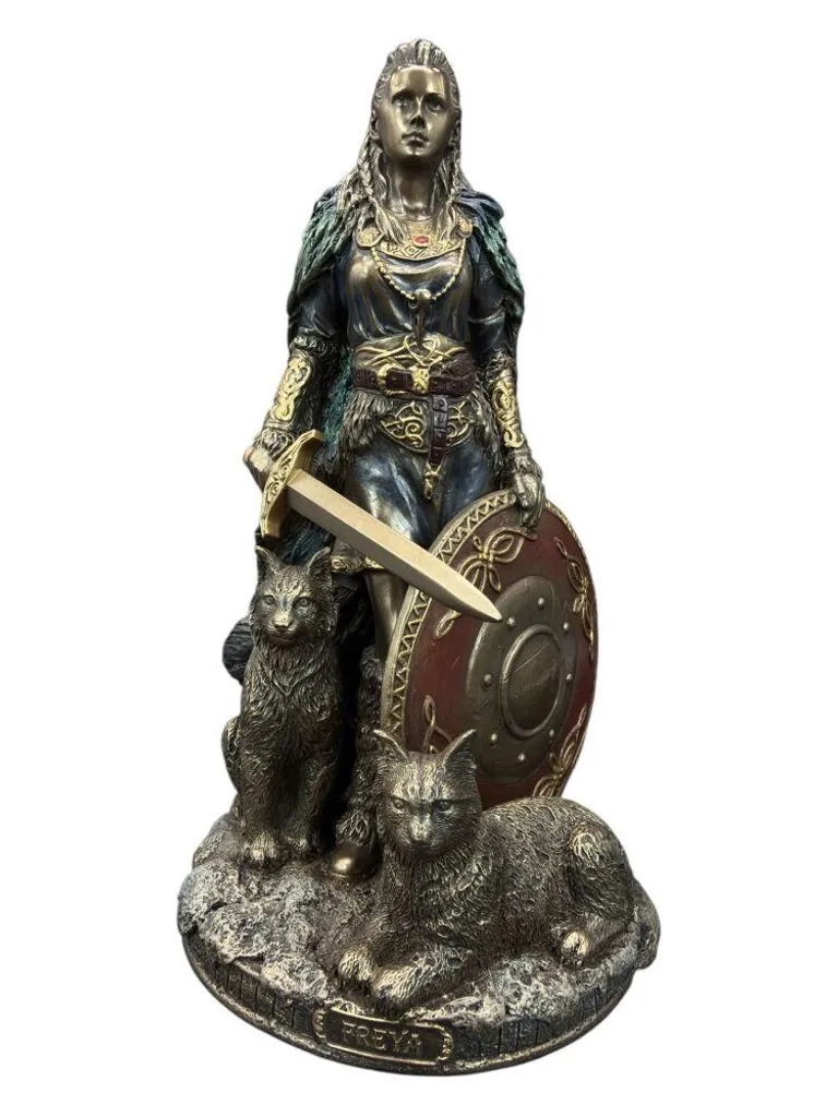 Idée cadeau déco mythologie nordique statue Freya pour étagère