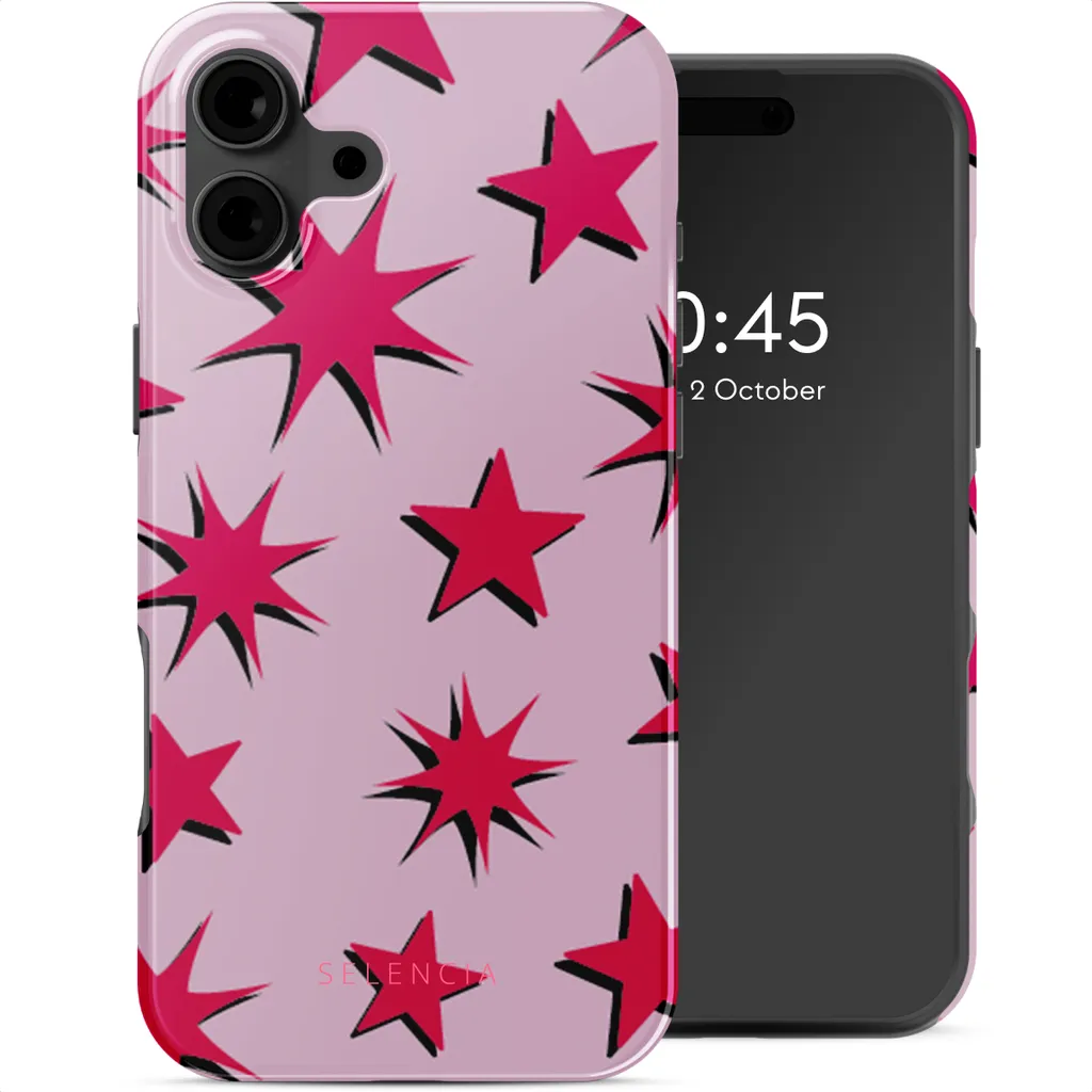Review Cover Selencia Vivid iPhone 16 MagSafe Stars Rubine