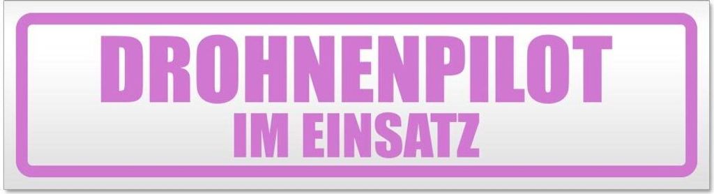 Kiwistar - Autoaufkleber - Flieder - 20 x 5,3 cm - Drohnenpilot Im Einsatz - Hinweis Aufkleber Sticker für Auto, Kfz, Fahrrad, PKW, LKW