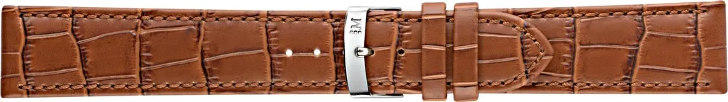 Bracelet montre alligator 20mm pour style business, Juke boucle argent