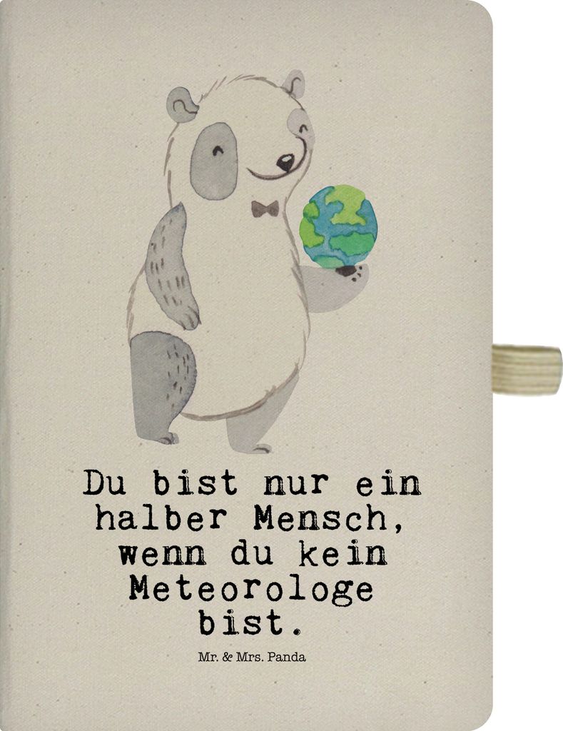 Mr. & Mrs. Panda Reisetagebuch Meteorologe Herz - Transparent - Geschenk, Skizzenbuch, Kladde, notizbuch, Journal, Tagebuch