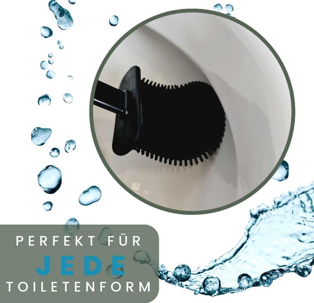 Klobürste Silikon schwarz 2x Set Wandmontage Silikon Produktbild 3