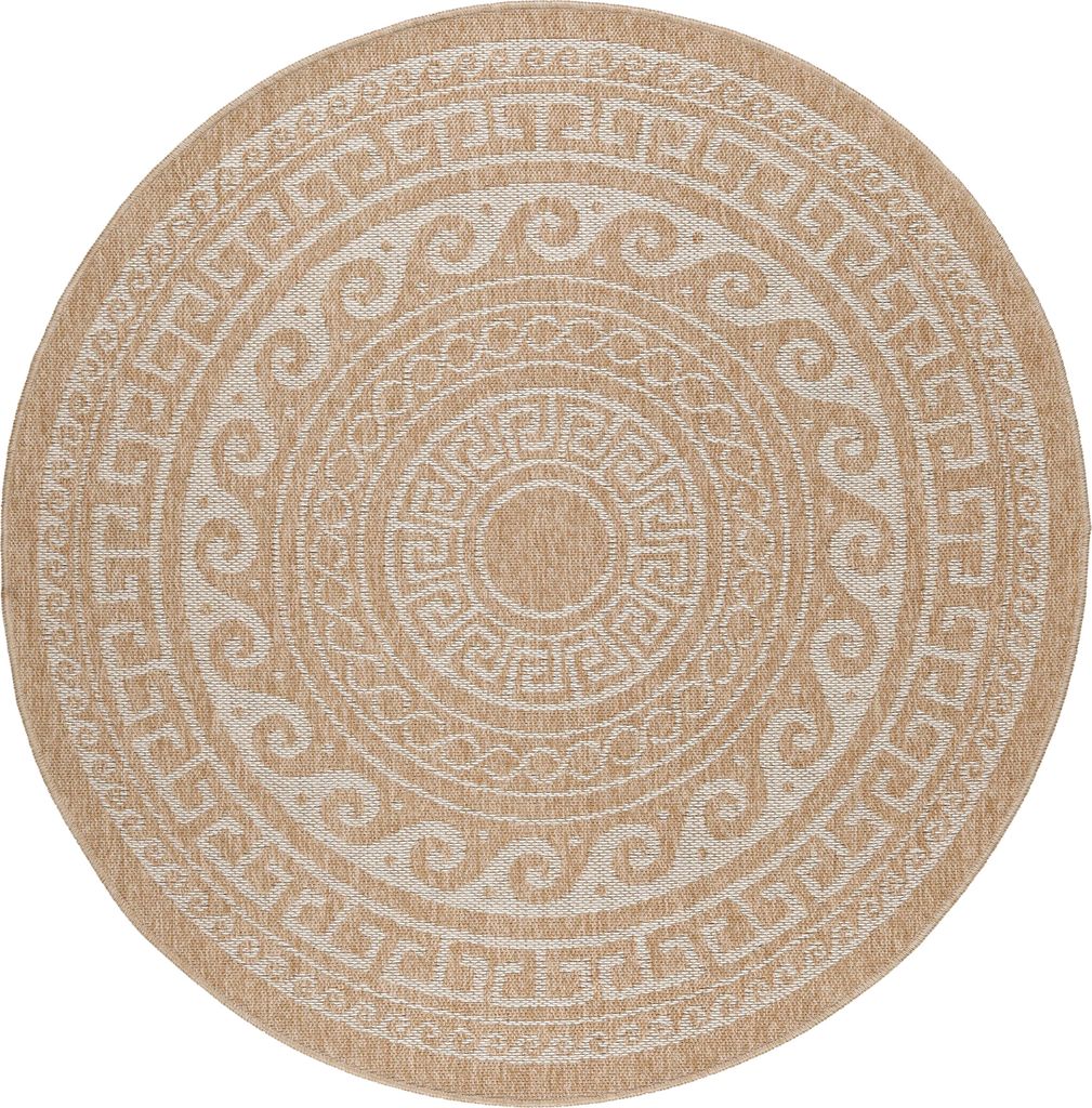 Comilla Rishi teppich indoor/outdoor rund Ø 200cm jute beige