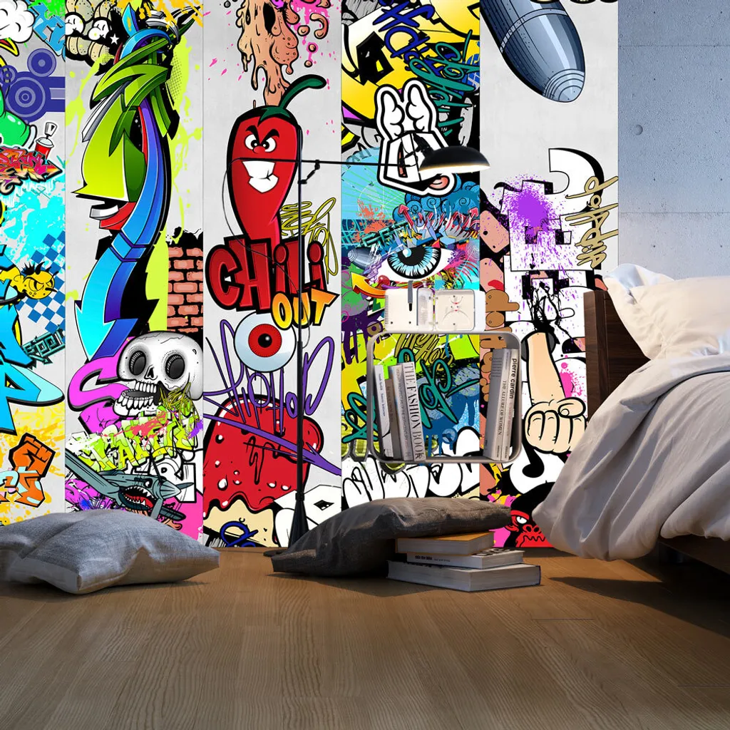 PURO TAPETE autoadesivo 10m muro tatuaggio decorativo mobili foglio decorativo foglio foto pannello adesivo muro poster muro adesivo - Graffiti f-A-0257-j-a