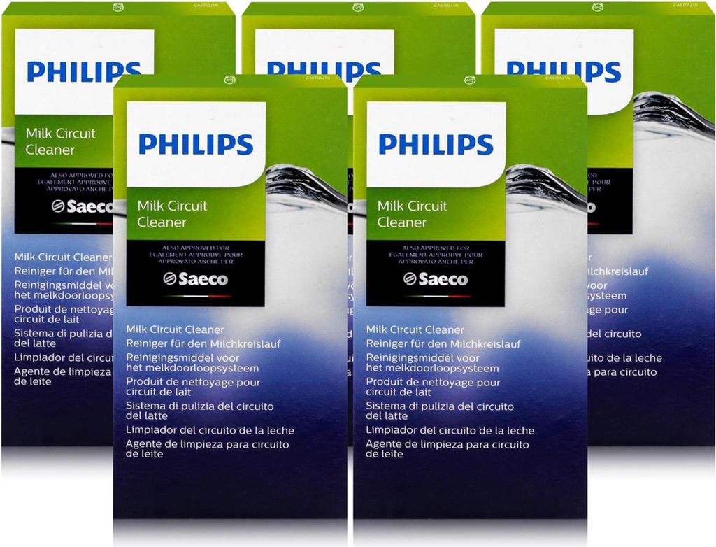 Multiple boxes of Philips Milk Circuit Cleaner.