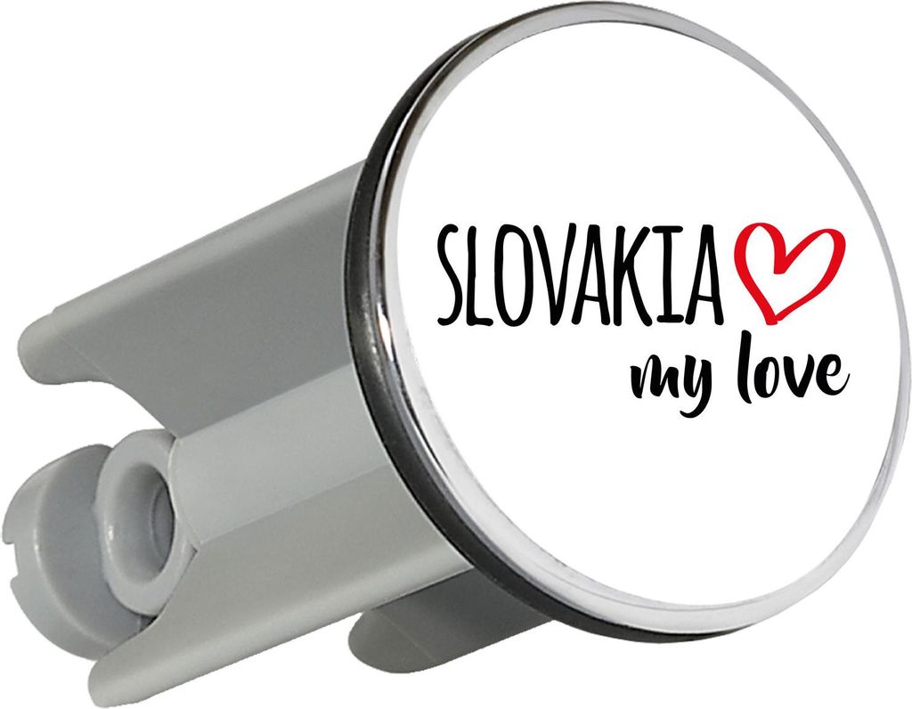 Huuraa Waschbeckenstöpsel Slovakia my love 4cm höhenverstellbar Abflussstopfen Geschenkidee