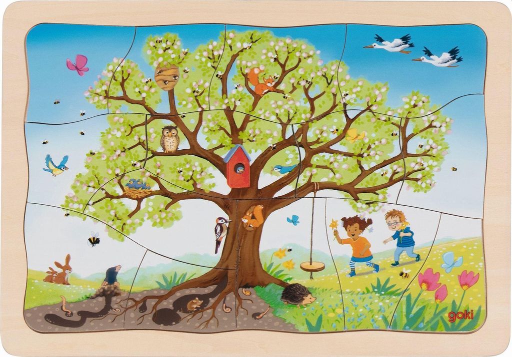 GOKI Multilayer-Puzzle Apfelbaum in Jahreszeiten
