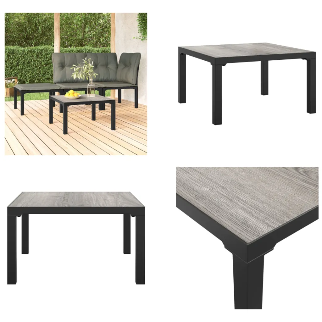 Tavolino Basso da Esterno 55x55x31 cm | vidaXL Grigio DPC Acciaio