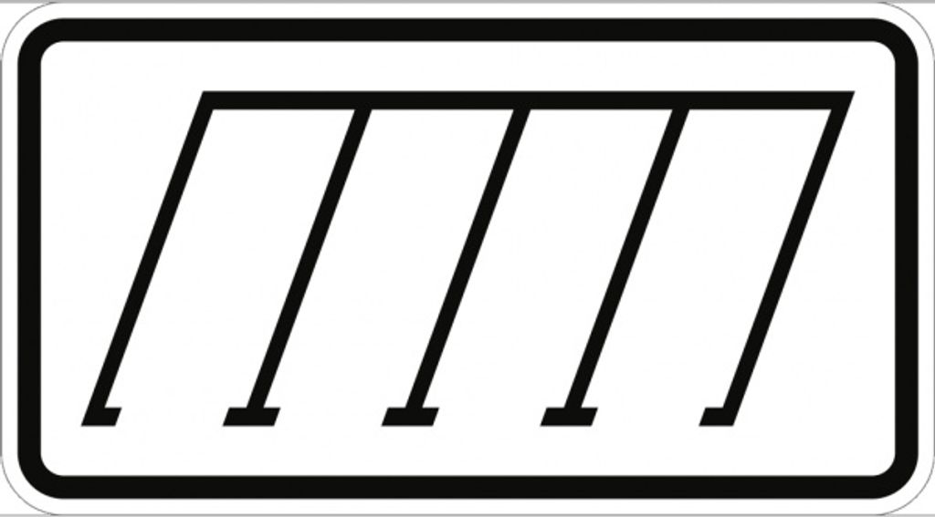 Verkehrsschild VZ2402, Parkordnung (rechts), Alu, RA2, 600x330 mm