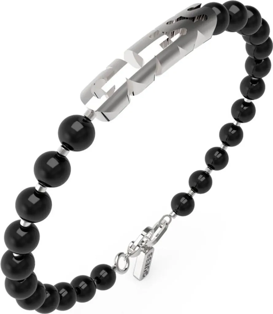Bracelet de Force Guess pour Homme Noir et Argent JUMB04059JWSTBKS