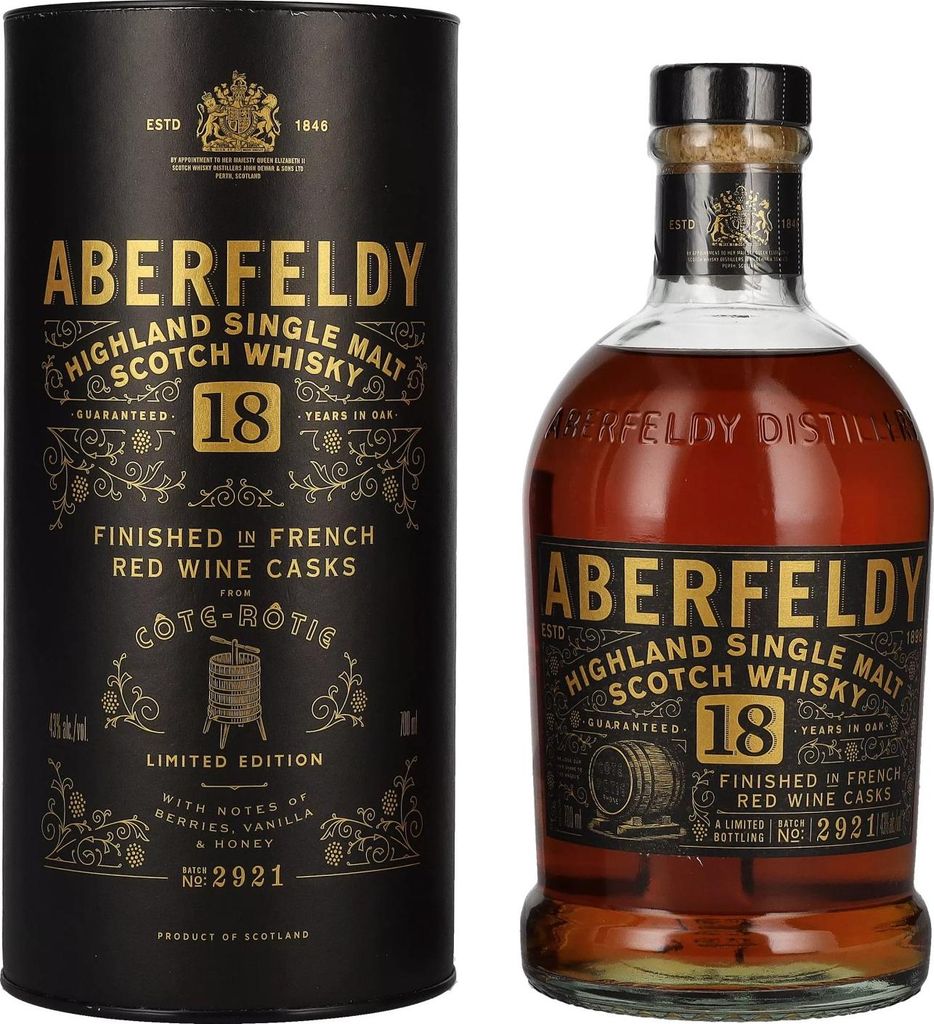 Aberfeldy 18 Years Old Red Wine Casks CÔTE RÔTIE 43% Vol. Produktbild 
