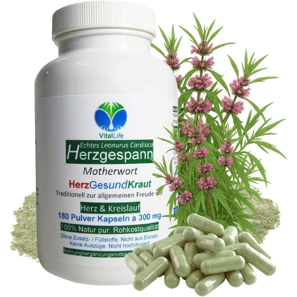 Echtes Herzgespann Motherwort 180 Pulver Kapseln nach Produktbild 