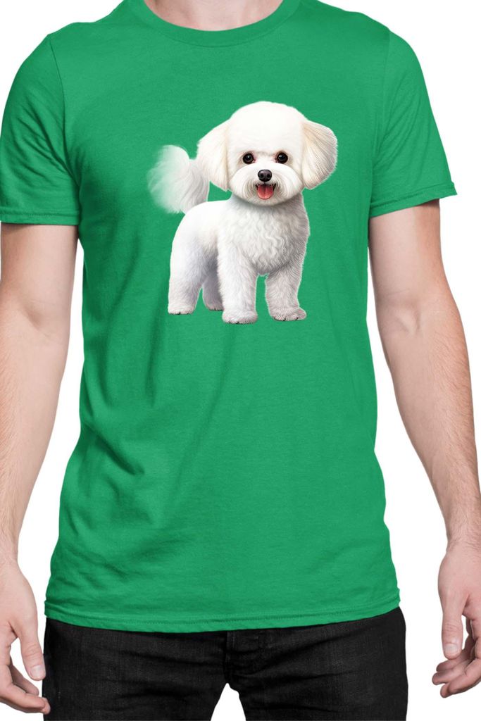 Herren T-Shirt Dogs Breeds Bichon Frise Dog Breed 005, Man 3XL / Grün