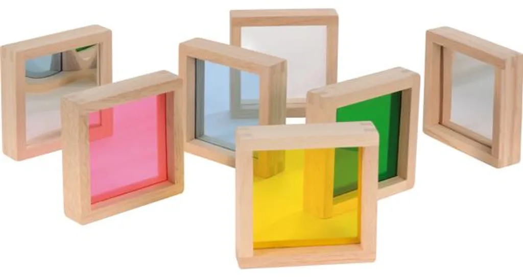 Blocs Multicolores Miroir Incassable - Set de 7 Éléments de Construction