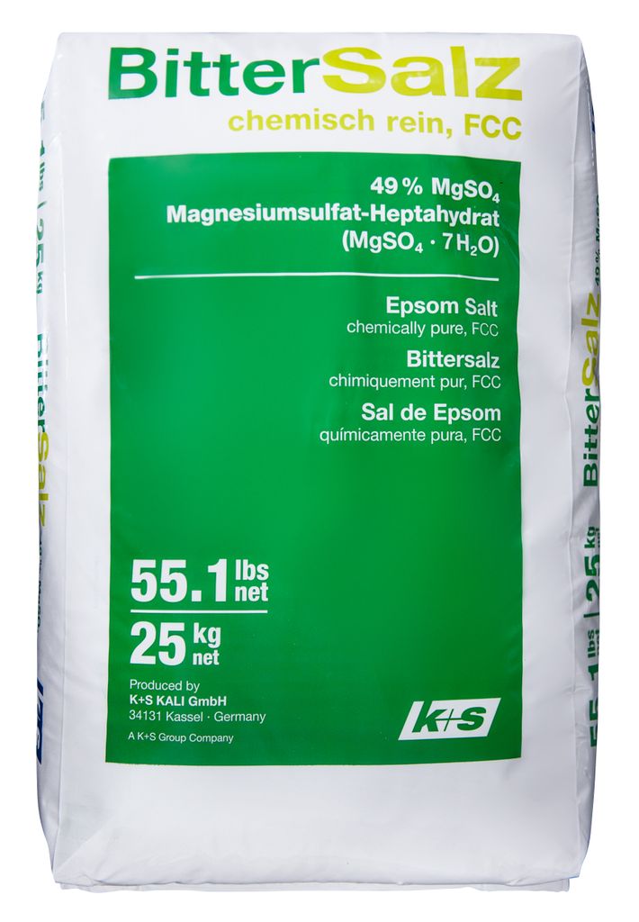 Epsom Salz, Bittersalz Magnesiumsulfat 25kg, MgSO4 Food Produktbild 