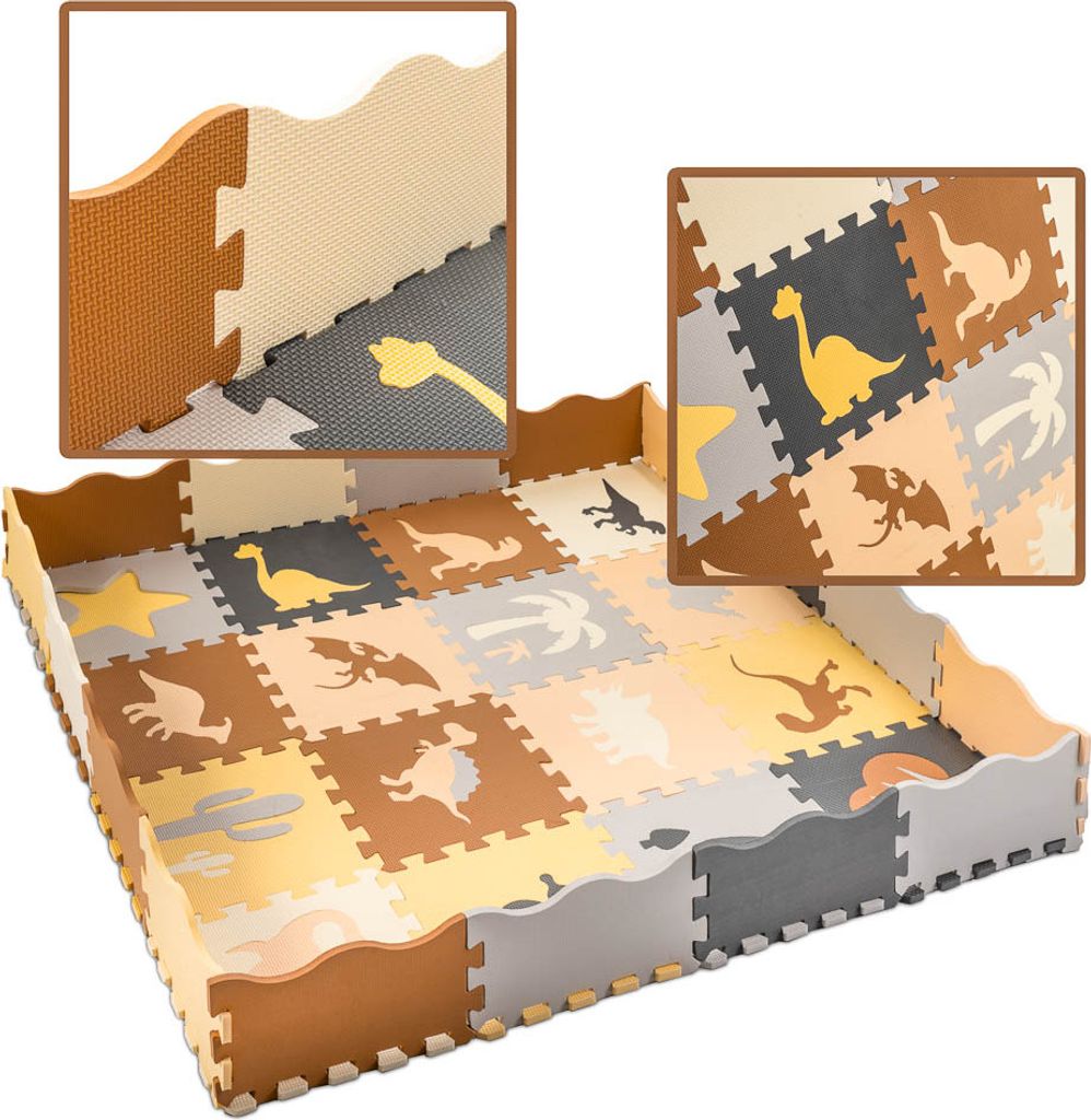 KIK Kontrastné penové puzzle 30 x 30 cm, 36 ks dinosaury, Obrázok produktu 10