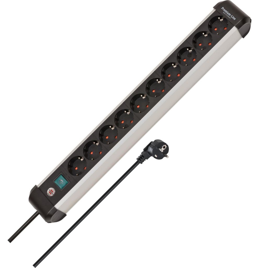 Brennenstuhl Steckdosenleiste Premium-ALU-Line 10fach 3m Produktbild 