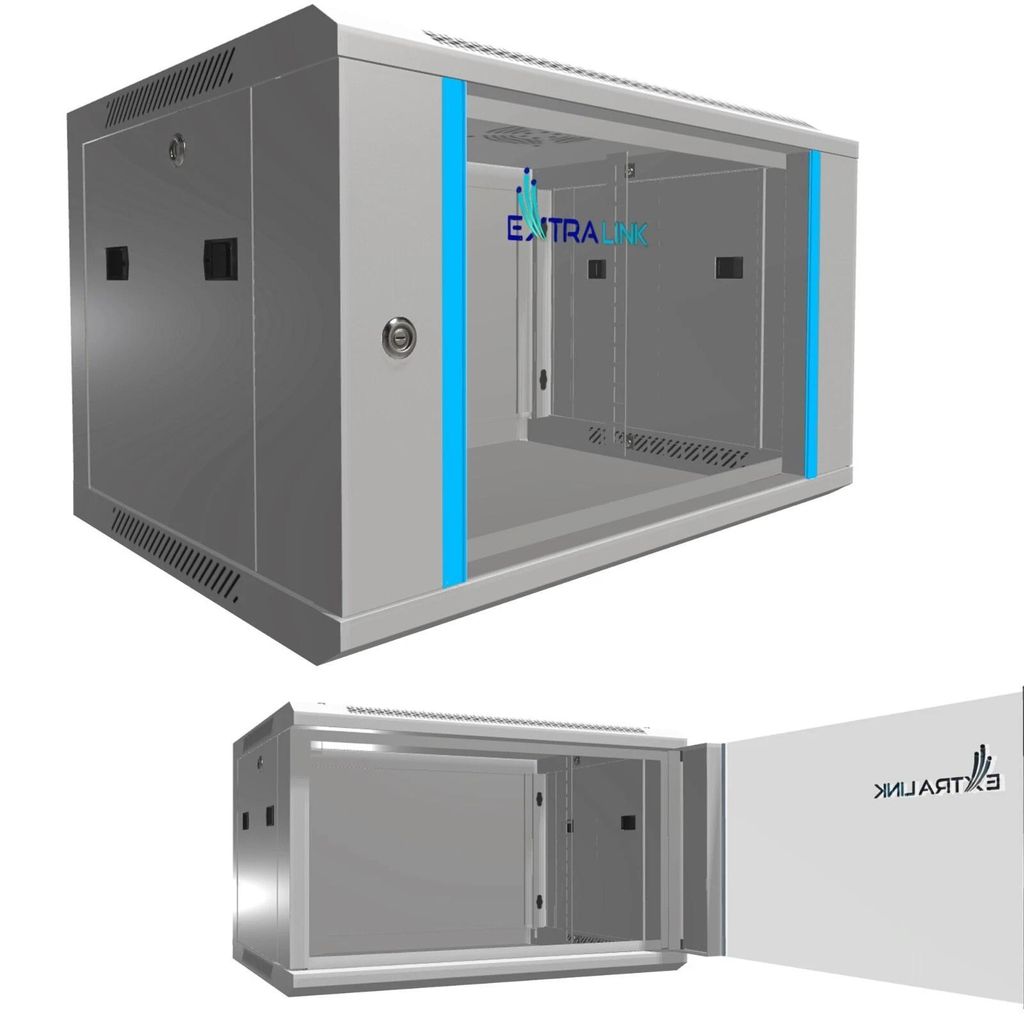 Extralink Rackmount-Schrank 6U 600x450 Grau Wandmontage - Obrázok produktu 