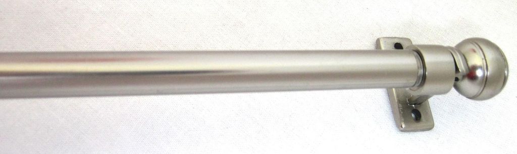 Design-Vitragenstange rund "Kugel" edelstahlfarben, ausziehbar 80 - 140 cm