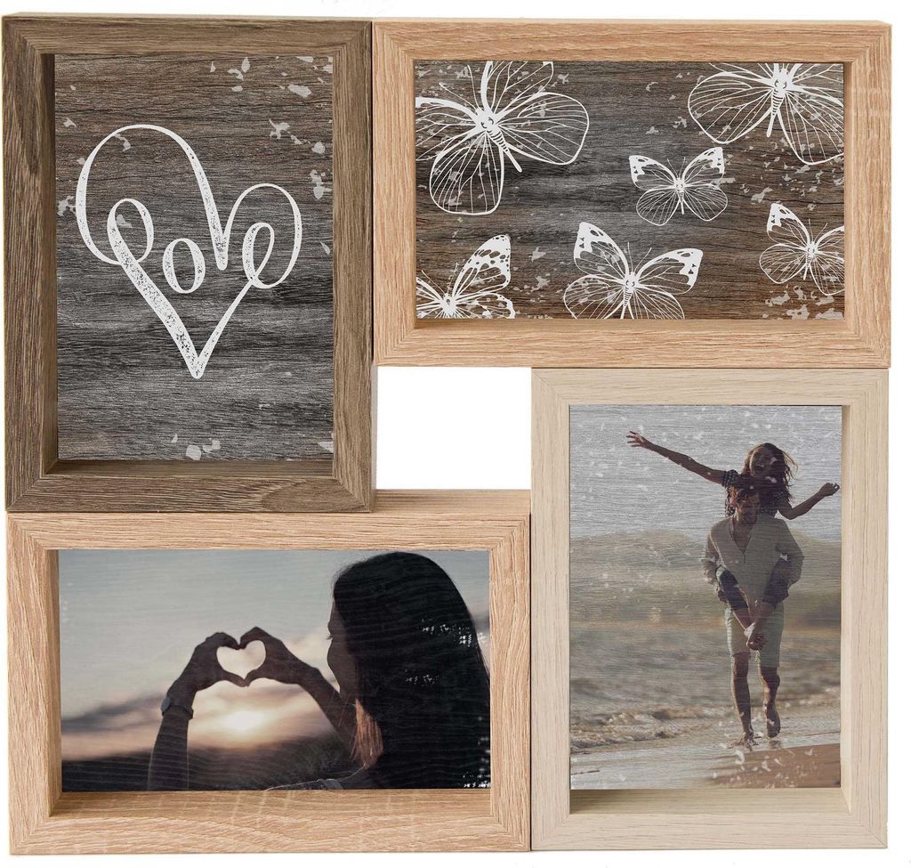 accent by nielsen Bilderrahmen Collage Mixed Colours 4 Fotos à 10x15 cm, Außenformat: 28x28x3,5 cm