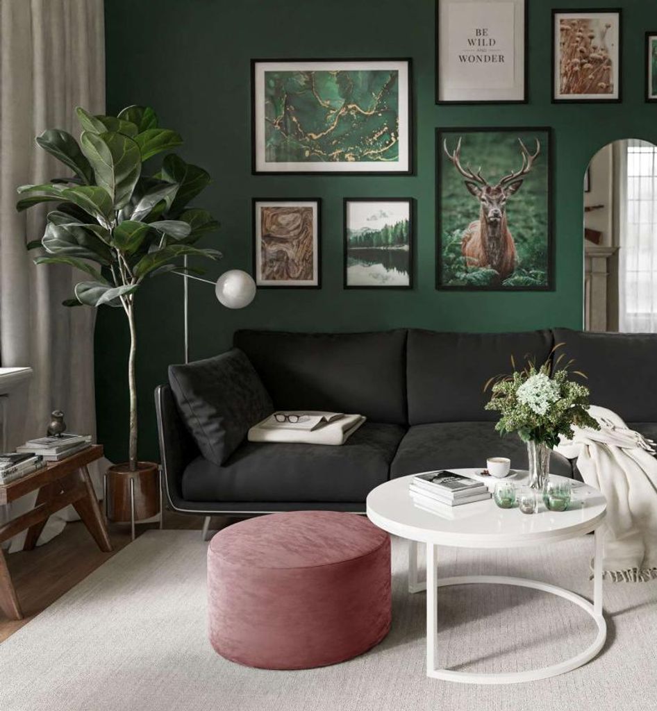 Runder Tisch CIRI mit Hocker Weiß Schwarz Hochglanz