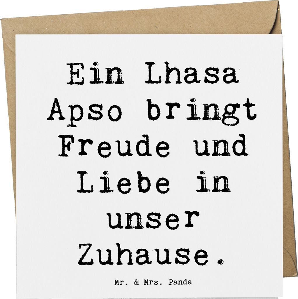 Mr. & Mrs. Panda Grußkarte Spruch Lhasa Apso Freude - Weiß Produktbild 
