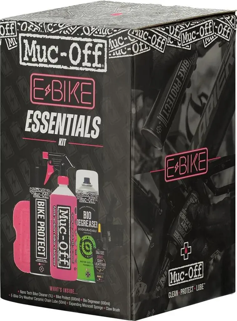 Muc-Off eBike Essentials Kit avec Nettoyant Biodégradable et Brosse