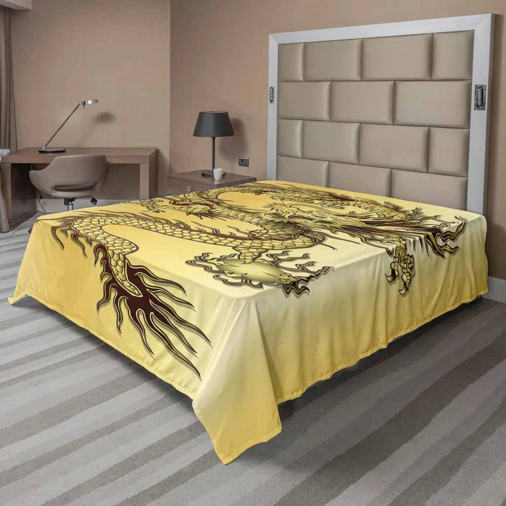Lenzuolo Morbido Drago Cinese ABAKUHAUS 266x260cm Arredo Letto