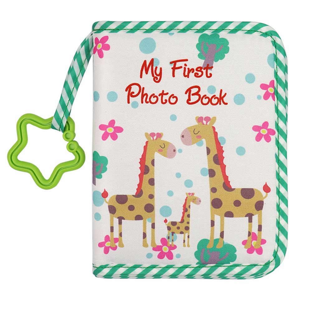 Baby-Fotoalbum, Baby-Erinnerungsbuch für 10 x 15 cm große Fotos, weiches Foto-Stoffbuch mit Meilensteinkarten, Geschenkset für Neugeborene
