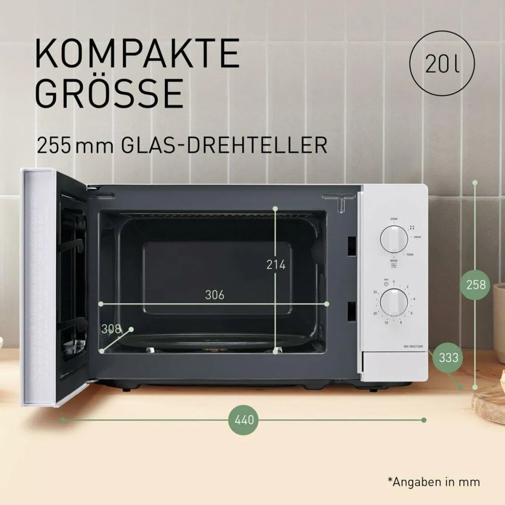 Micro-ondes Panasonic 20L avec Gril : réchauffer et gratiner facilement