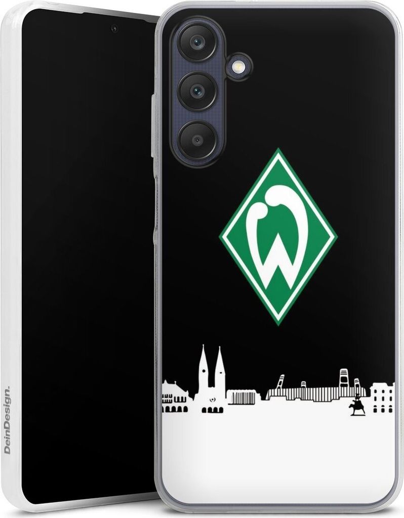 DeinDesign Slim Hülle für Samsung Galaxy A25 5G Silikon Case Ultra Dünn Handyhülle Offizielles Lizenzprodukt SV Werder Bremen Skyline