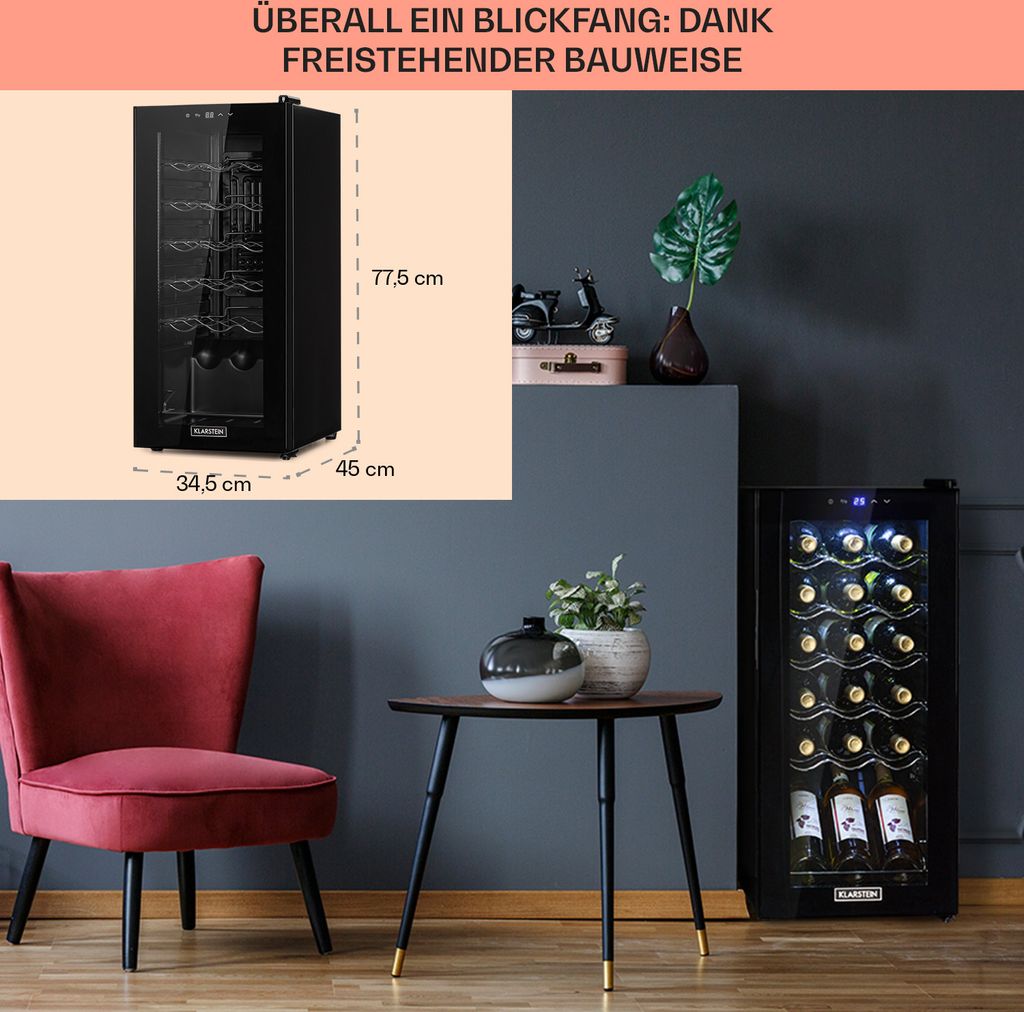 Klarstein Weinkühlschrank, 1 Zonen Getränkekühlschrank Produktbild 6