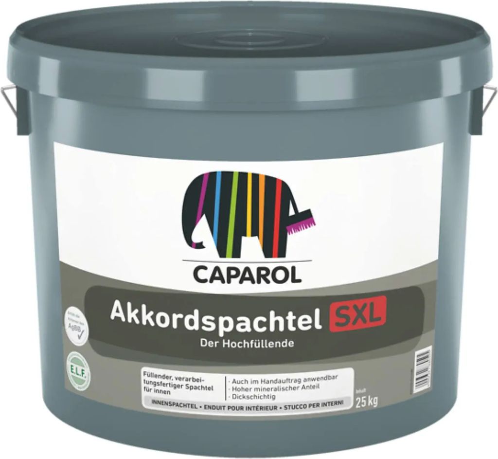 Caparol Akkordspachtel SXL, Eimerware, 25kg Produktbild 