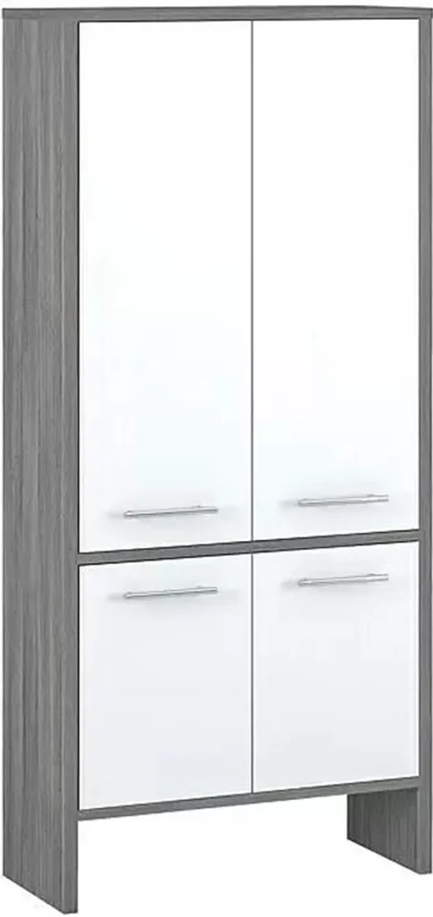Scaffale Bagno Oslo 62x28x137 cm Grafite Bianco - Facile Montaggio